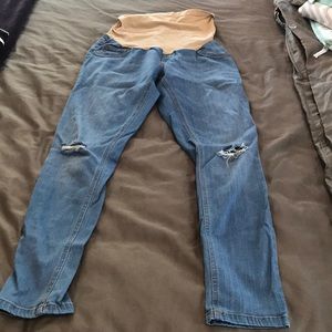 Distressed like new maternity pants